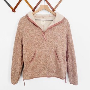 Thread & Supply Heather Pink 3/4 Zip Pull Over Hoodie Size Small